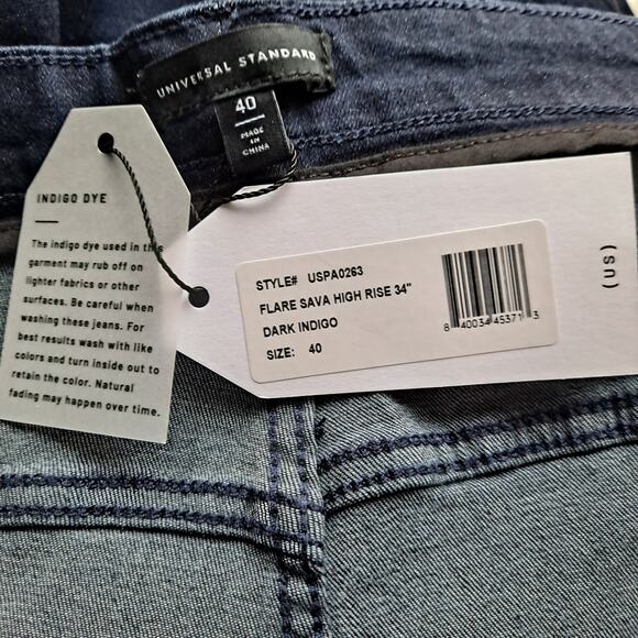 NWT Universal Standard Flare Sava High Rise 34" Jeans Dark Indigo Womens Size 40 - Picture 16 of 16
